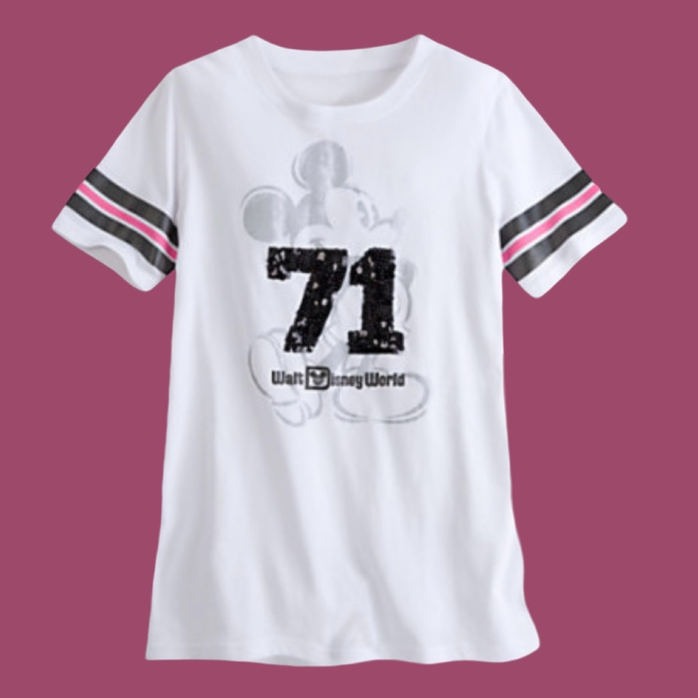 Never worn Mickey Mouse Tshirt with sequins, from Disney Parks
